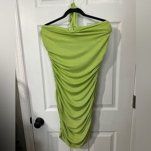 Lime Green Scrunchy Dress, size 1X